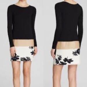 NWOT BAILEY 44 Savuti Marsh jersey knit faux leather silk floral dress Sz M
